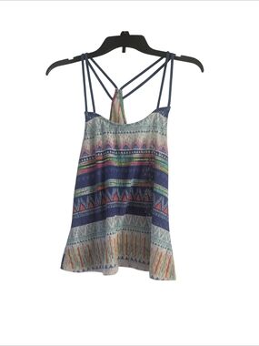 Deb Multicolor Aztec Strappy Tank Top with Navy Accents